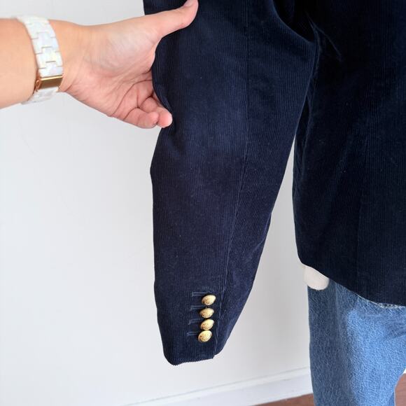 J Crew Campbell Blazer 12 Navy Corduroy Equestrian Preppy Old Money Heritage - Picture 7 of 15